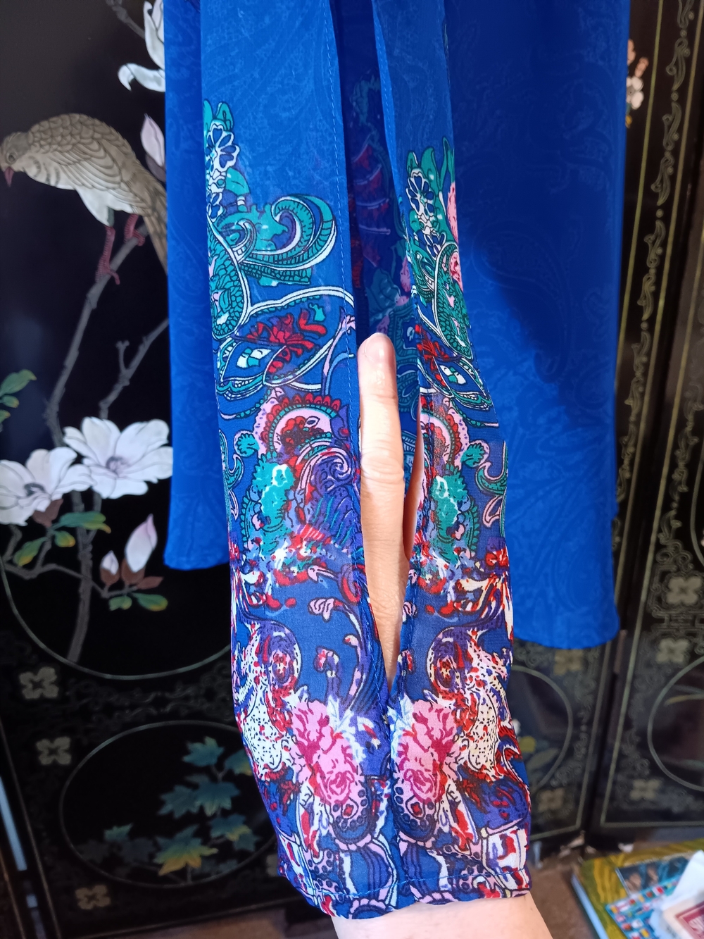 Joseph Ribkoff Royal Blue Paisley-Print Tunic - Picture 5 of 9
